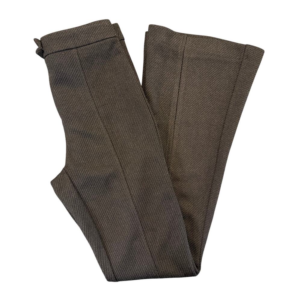 Topshop Black Ribbed Dress Pants Front Slit Hem Textured Trousers Women’s 2